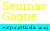 Logo Seumas Gagne Harp and Gaelic Song.